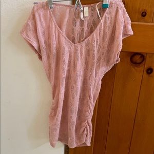 Soft pink lace sweater